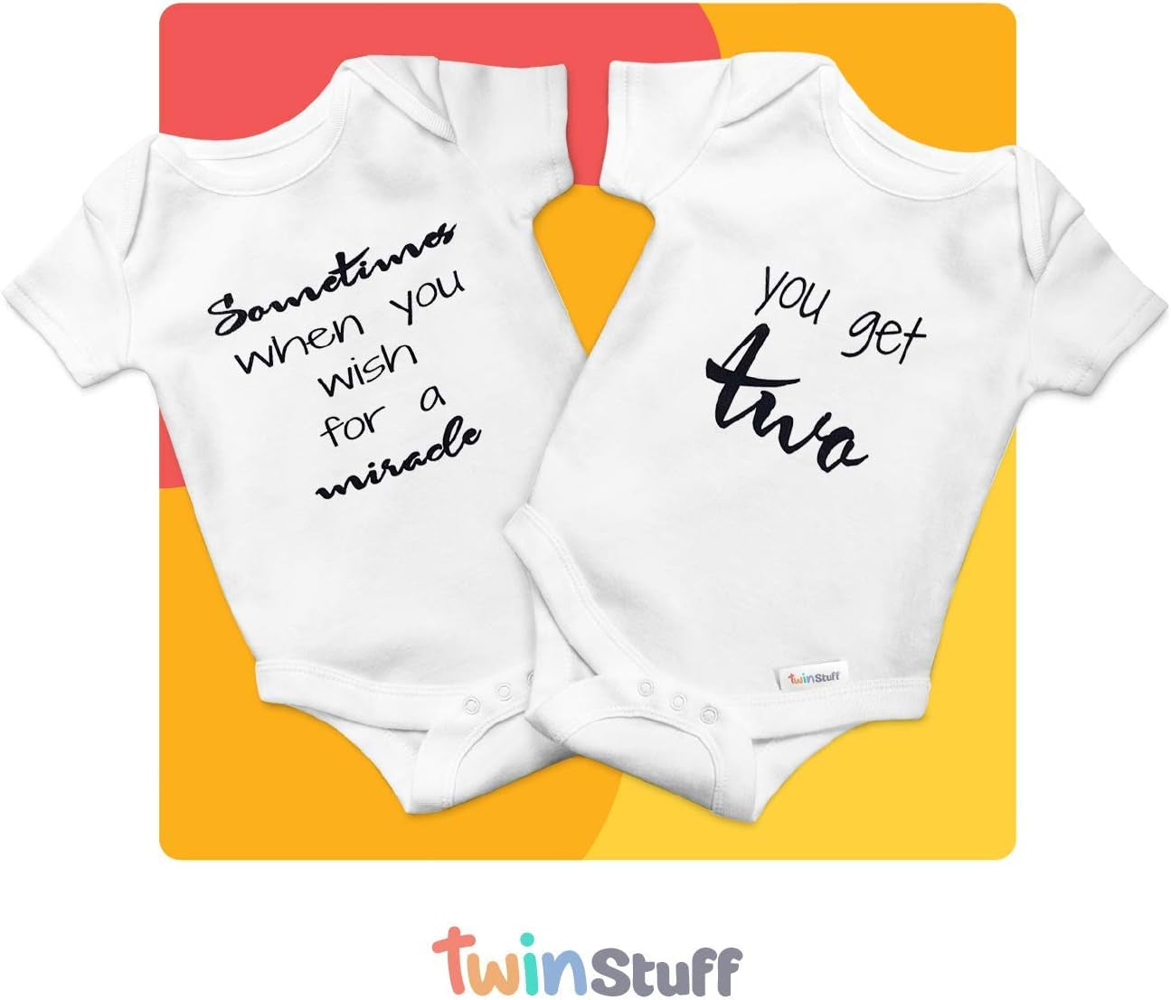 Twin Baby Onesies - Twin Boy Girl Baby Outfits Matching. Set of Onesies