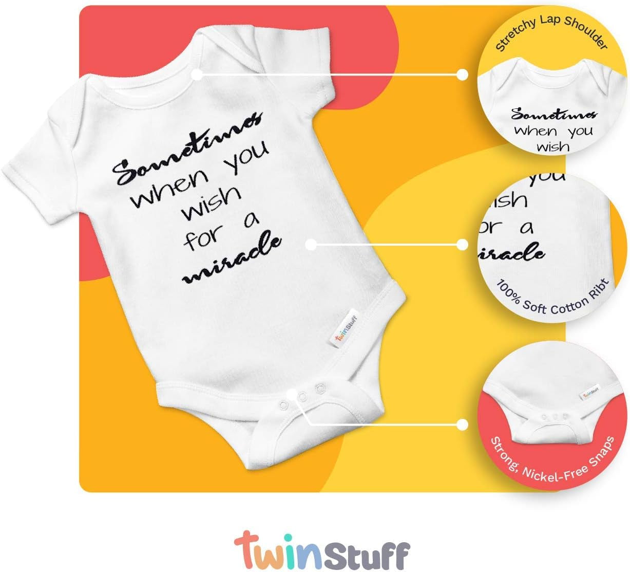 Twin Baby Onesies - Twin Boy Girl Baby Outfits Matching. Set of Onesies