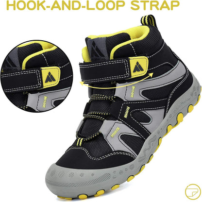 Kids Water Resistant Hiking Boots, Boys Girls anti Collision Anti-Skid Athletic Outdoor Ankle Adventure Trekking Shoes